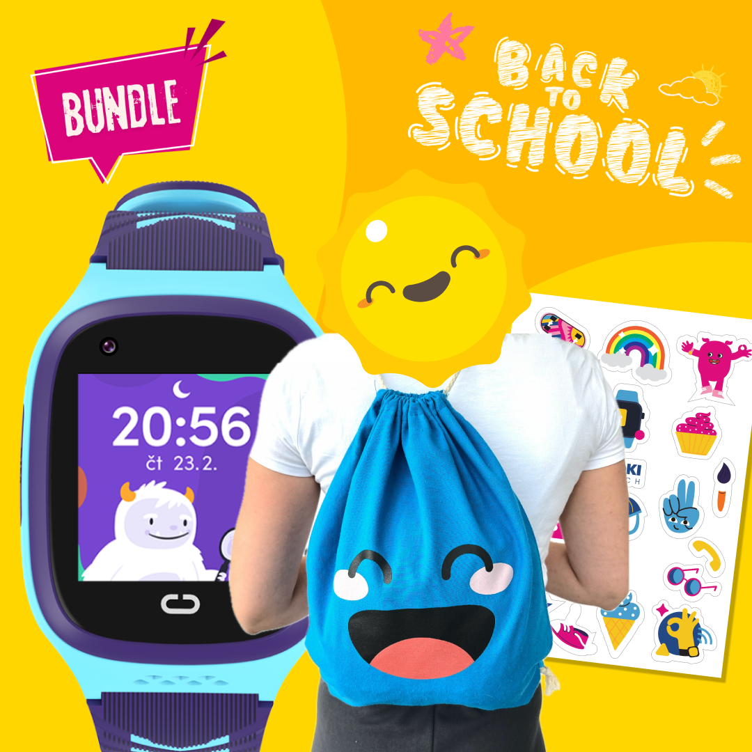 Back-to-School-Paket: Kinder GPS-Telefonuhr KLOKI - Blau