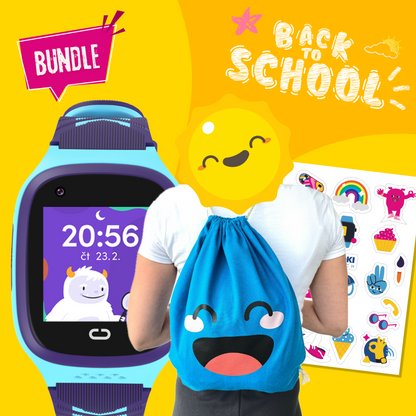 Back-to-School-Paket: Kinder GPS-Telefonuhr KLOKI - Blau