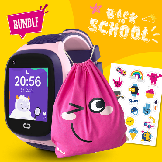 Back to School Bundle: KLOKI Kids' GPS Calling Watch - Pink