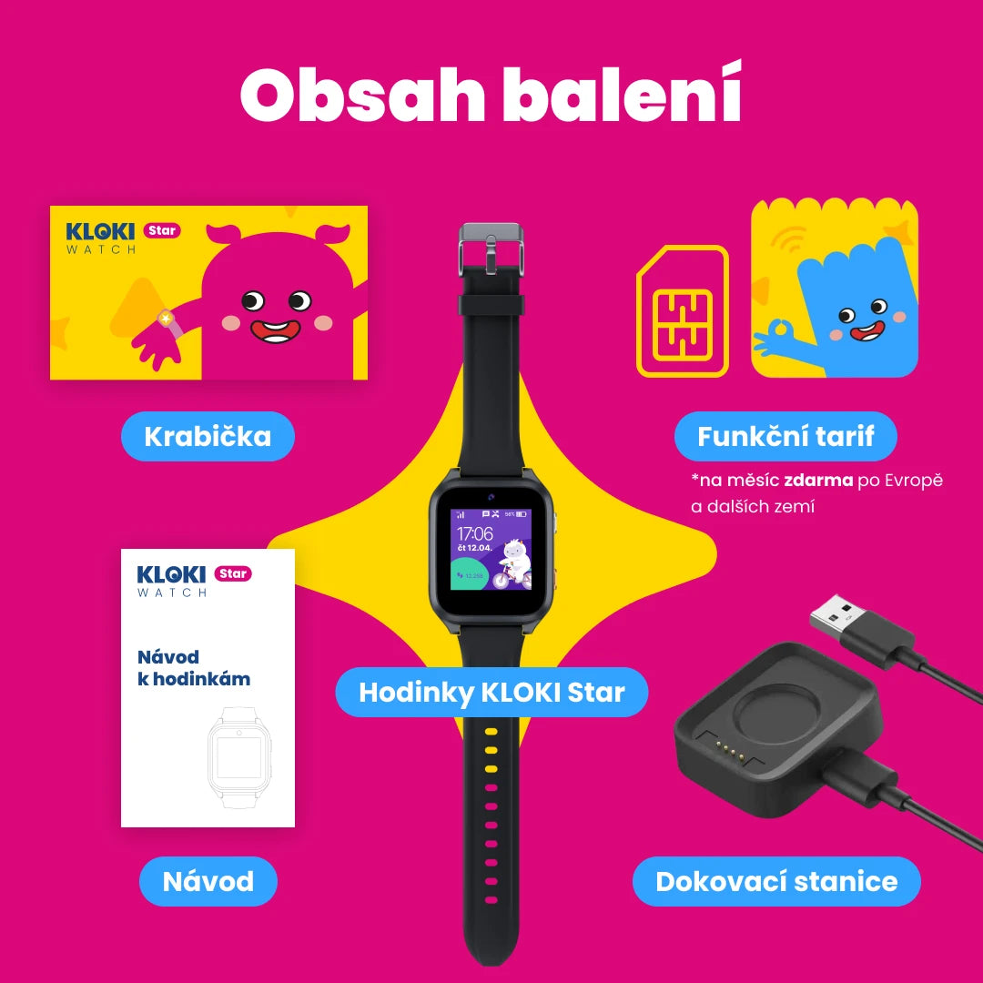 Kids' GPS Calling Watch KLOKI Star - Black | Promo Bundle