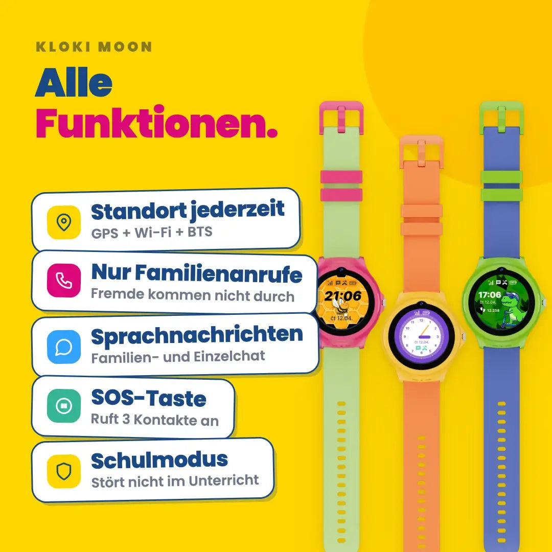 Kinder-GPS-Uhr mit Anruffunktion KLOKI Moon - Blau