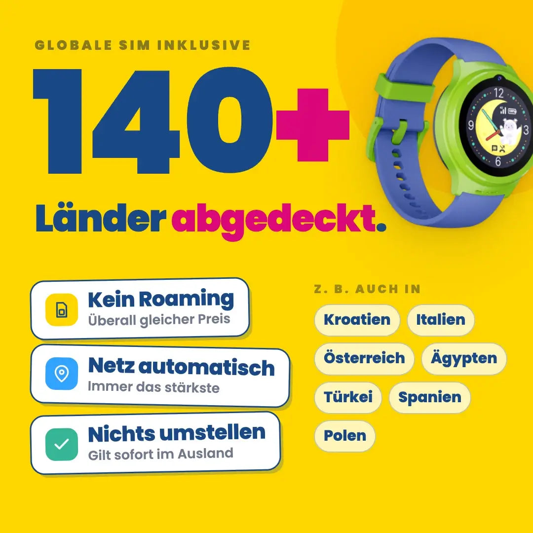 Kinder-GPS-Uhr mit Anruffunktion KLOKI Moon - Blau