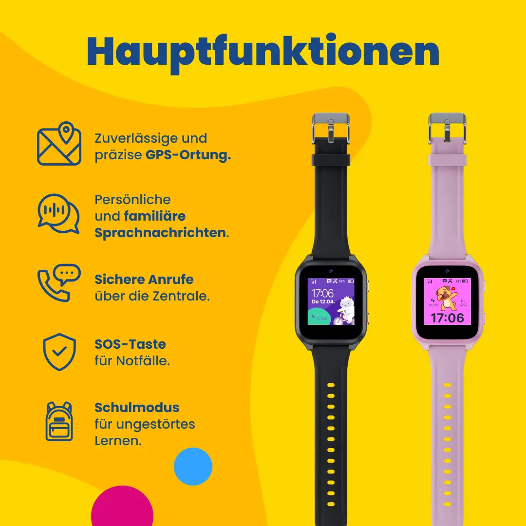 Kinder-GPS-Telefonuhr KLOKI Star - Schwarz