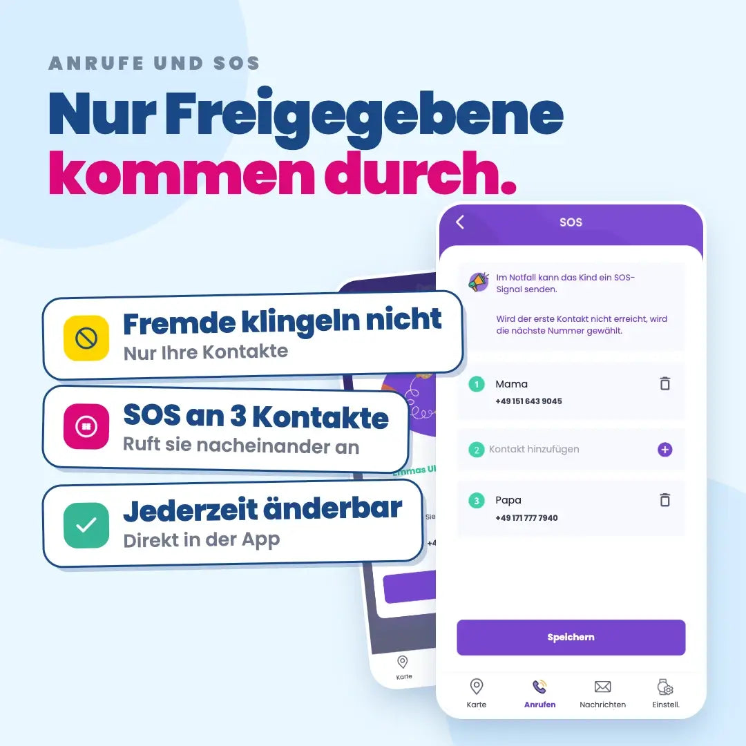 Kinder-GPS-Uhr mit Anruffunktion KLOKI Moon - Blau