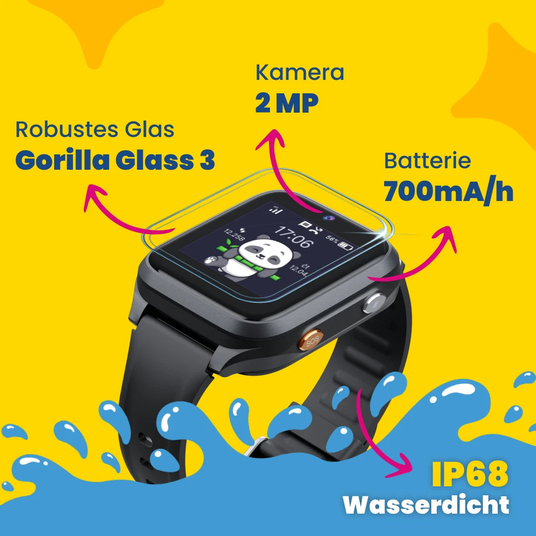 Kinder-GPS-Telefonuhr KLOKI Star - Schwarz