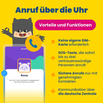 Kinder-GPS-Telefonuhr KLOKI Star - Schwarz
