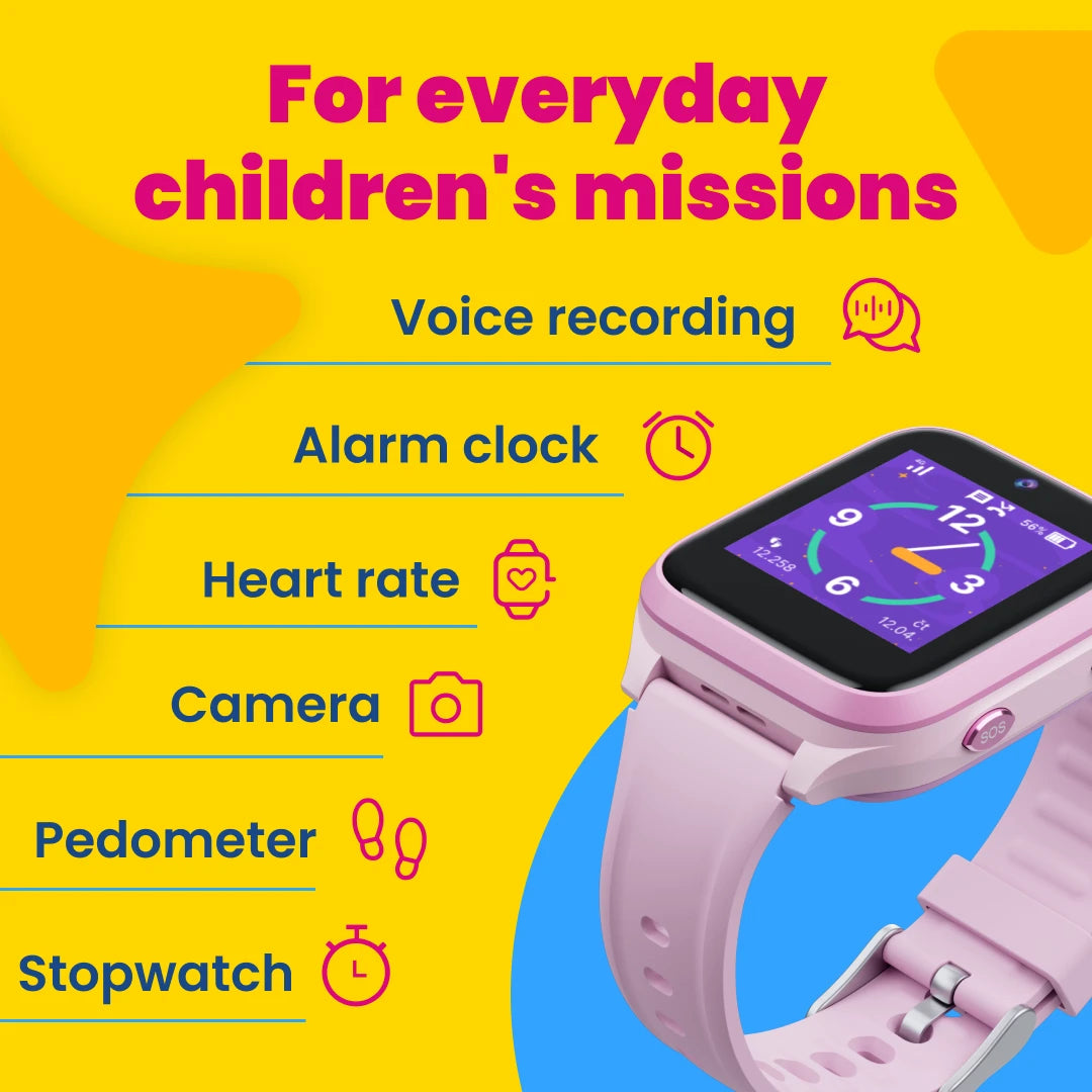 KLOKI Star Kids GPS Calling Watch – Pink | Summer Bundle