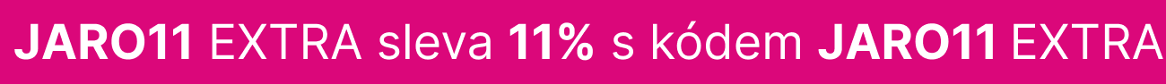 Růžový banner s textem: JARO11 EXTRA sleva 11 % s kódem JARO11